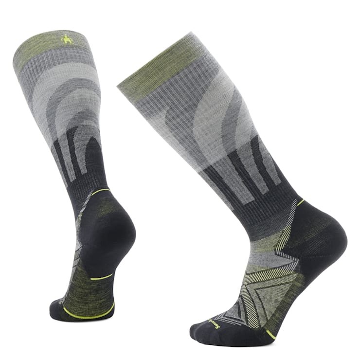 Smartwool Mens Run Compression Over the Calf Socks in Medium Grey