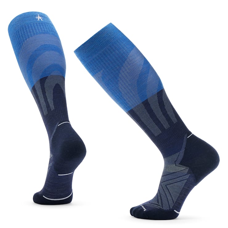 Smartwool Mens Run Compression Over the Calf Socks in Deep Navy
