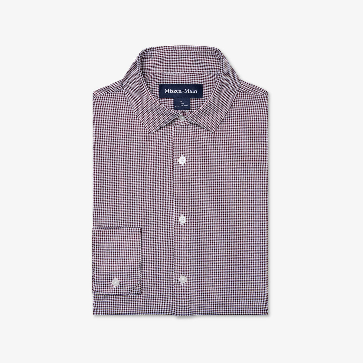 Mizzen + Main Halyard Trim Fit Sportshirt in Merlot Peter Gingham