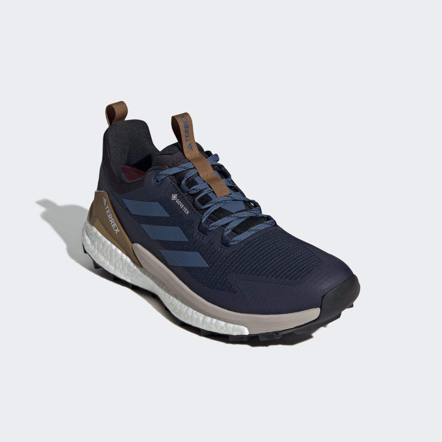 Adidas Mens Terrex Free Hiker 2.0 Low Gore Tex Hiking Shoes in Legend Ink/Wonder Steel/Bronze Strata