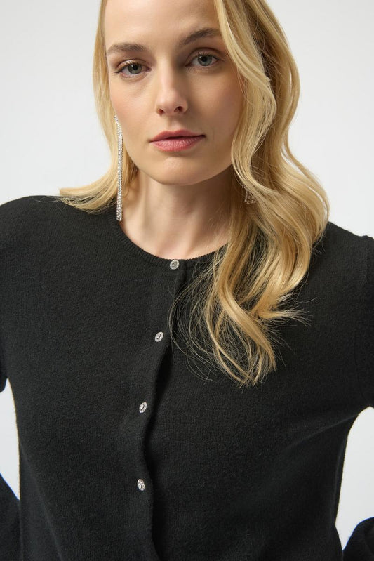 Womens Joseph Ribkoff Fitted Long Sleeve Cashmere Top in Black