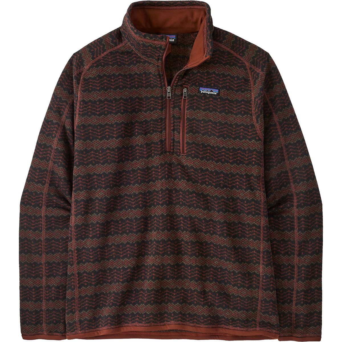 Patagonia Mens Better Sweater Quarter Zip in Woven Together: Dried Vanilla