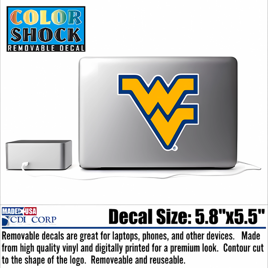 WVU Removable Decal in Gold by CDI
