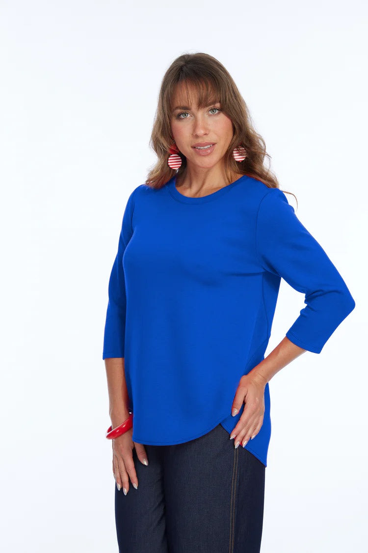 Womens Lior Zofi 3/4 Ponte Knit Top in Bright Blue