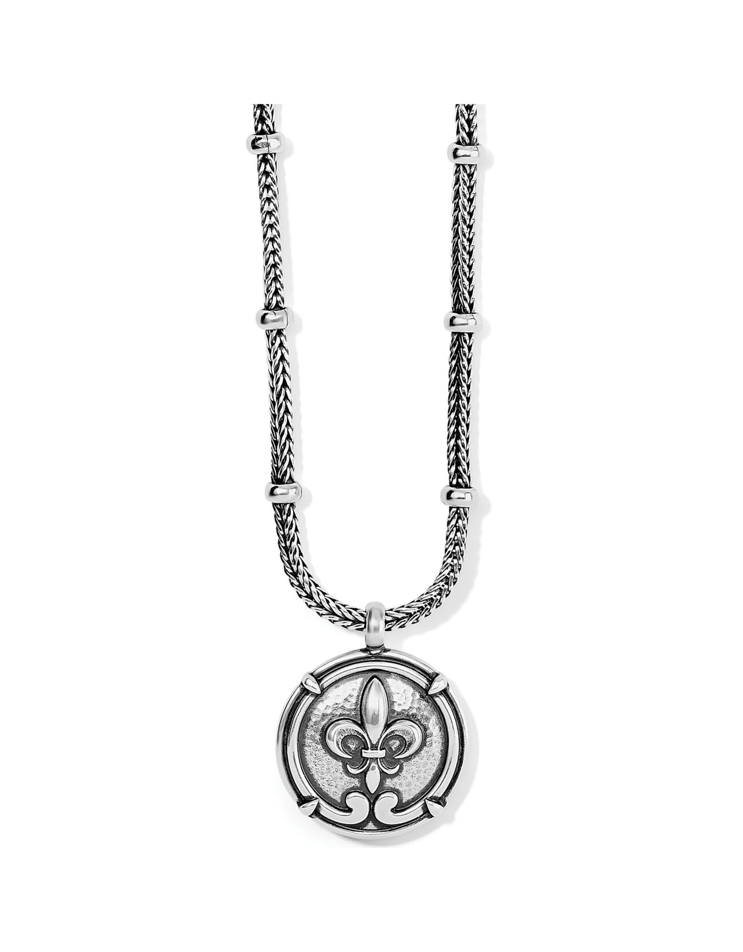 Womens Brighton Fleur De Lis Large Coin Necklace