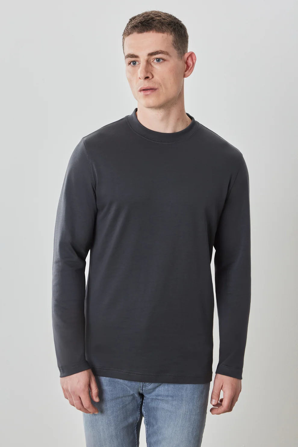Robert Barakett High Crew Neck Long Sleeve Tee in Cannon