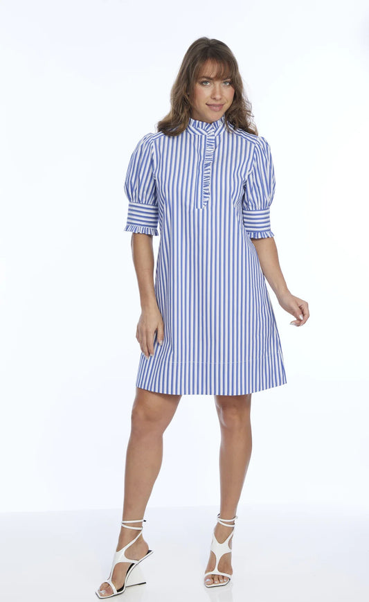 Womens Lior Dai Striped Cocktail Dress in French Blue