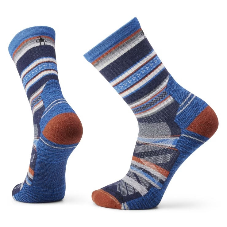 Smartwool Mens Hike Light Cushion Panorama Crew Socks in Deep Navy