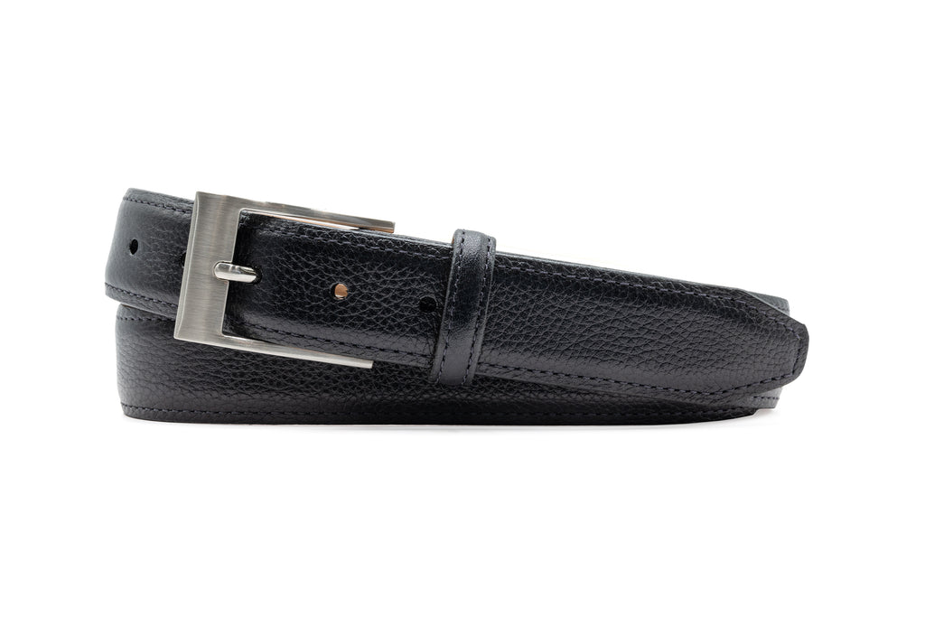 Martin Dingman Delaney 2 Buckle Scotch Grain Belt in Black