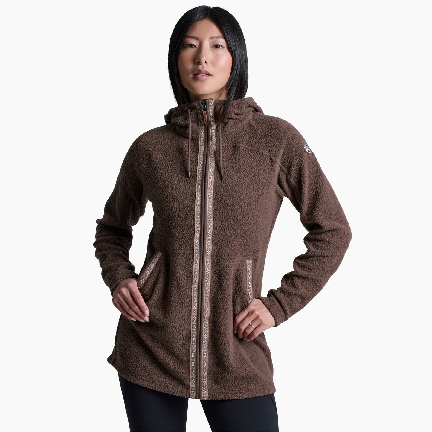 Womens Kuhl Hygge Long Jacket in Coffee