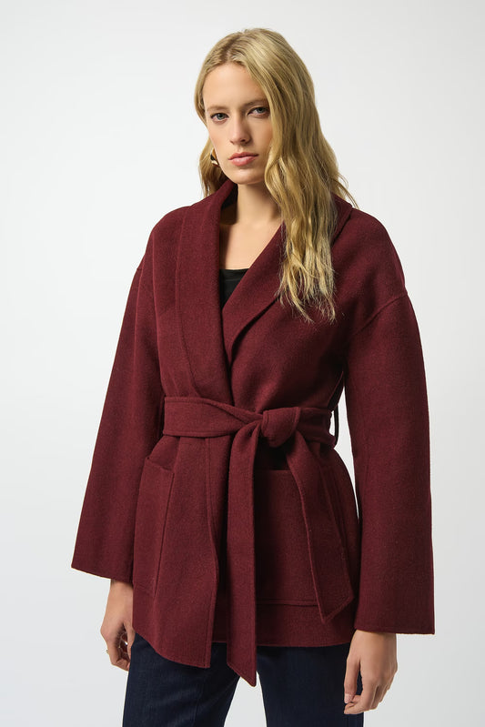 Womens Joseph Ribkoff Chic Relaxed Blazer Coat in Merlot