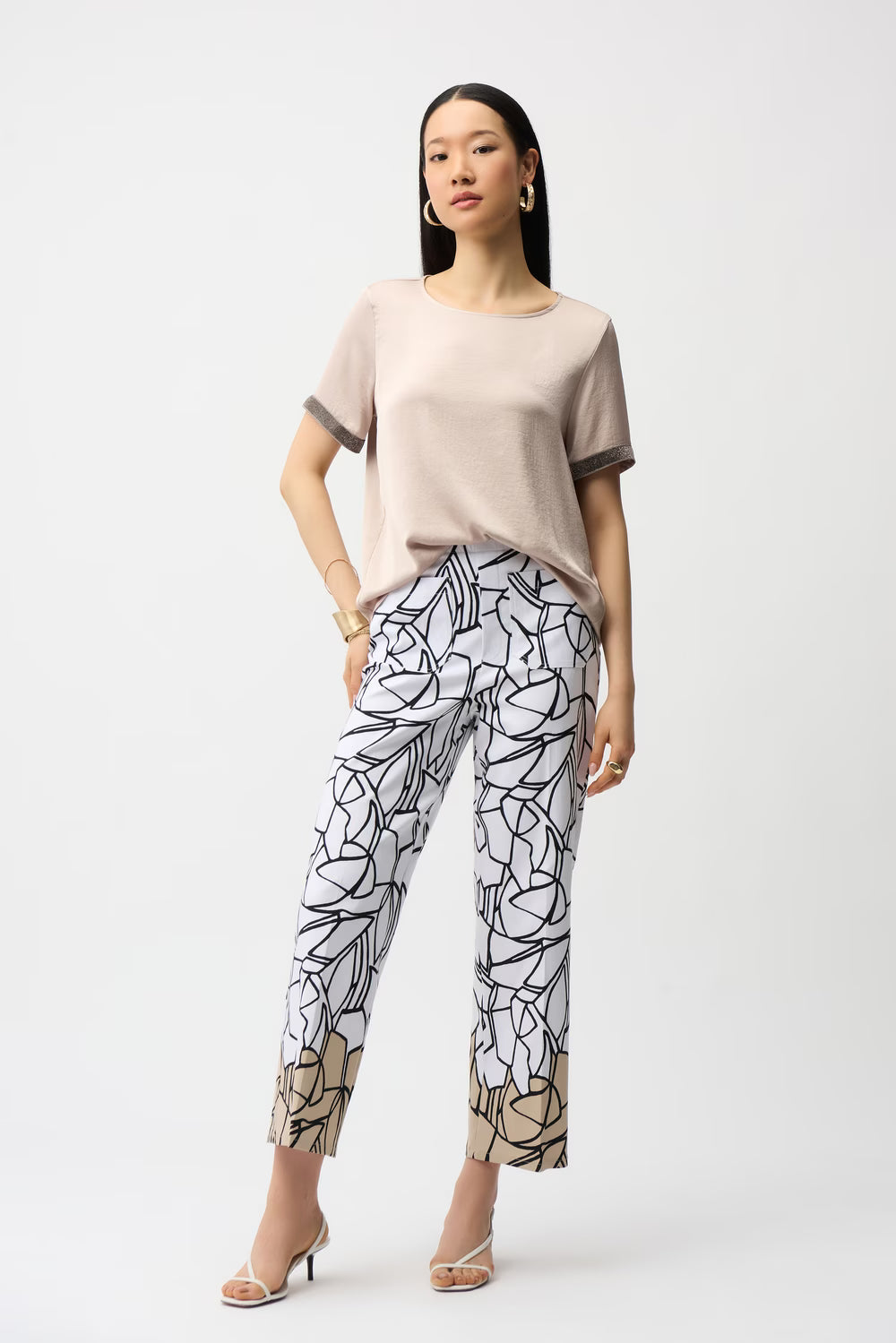 Womens Joseph Ribkoff Abstract Mid-Rise Pant in Vanilla