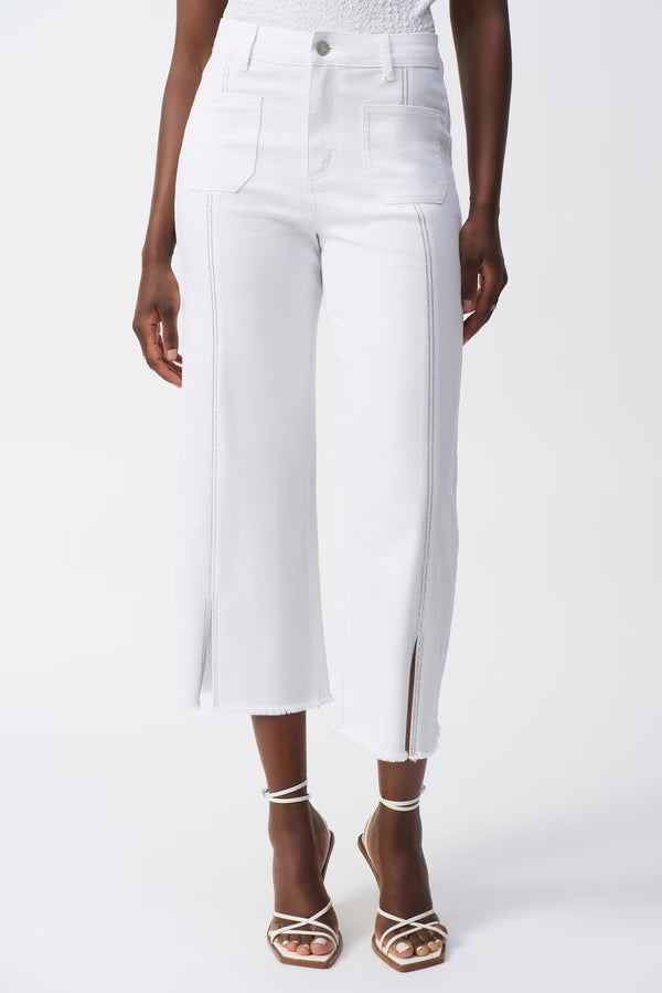 Womens Joseph Ribkoff Cropped Mid Rise Pant in White