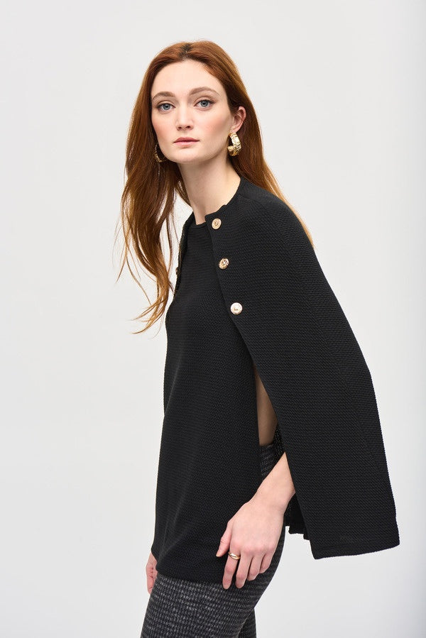 Womens Joseph Ribkoff Minimalist Cape Poncho in Black