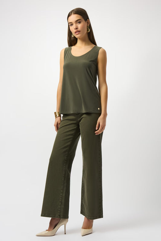 Womens Joseph Ribkoff Sleeveless Scoop Neck Pullover in Avocado