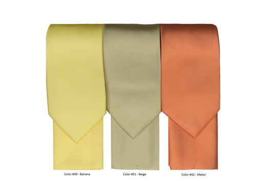 FX Fusion Solid Color Wedding Tie & Pocket Square Set in Melon-Regular Length