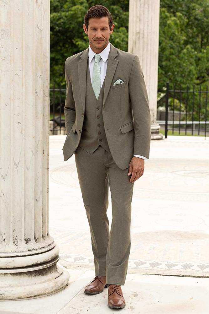 Larr Brio Metro Slim Fit Suit Pant in Sage