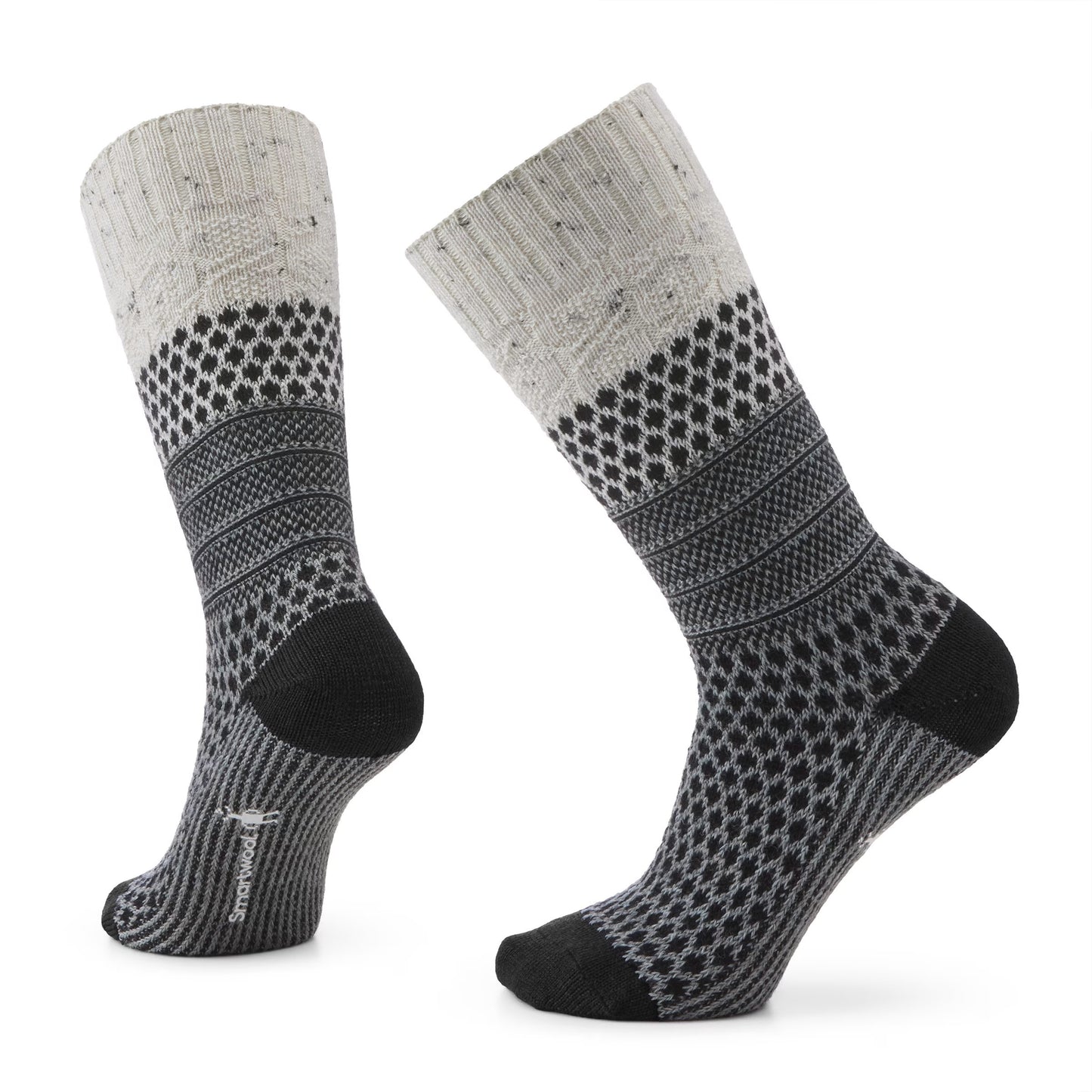Smartwool Mens Everyday Popcorn Cable Crew Socks in Natural Donegal
