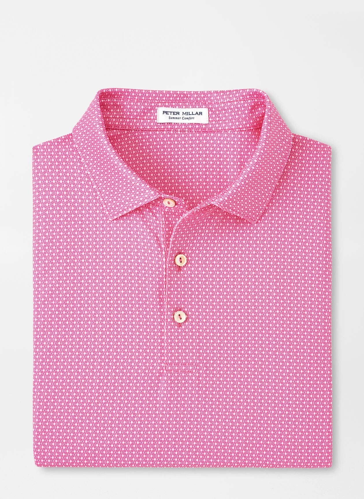 Peter Millar Tesseract Performance Jersey Polo in Pink Ruby
