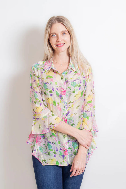 Womens Lior Happy Floral Blouse in Pink