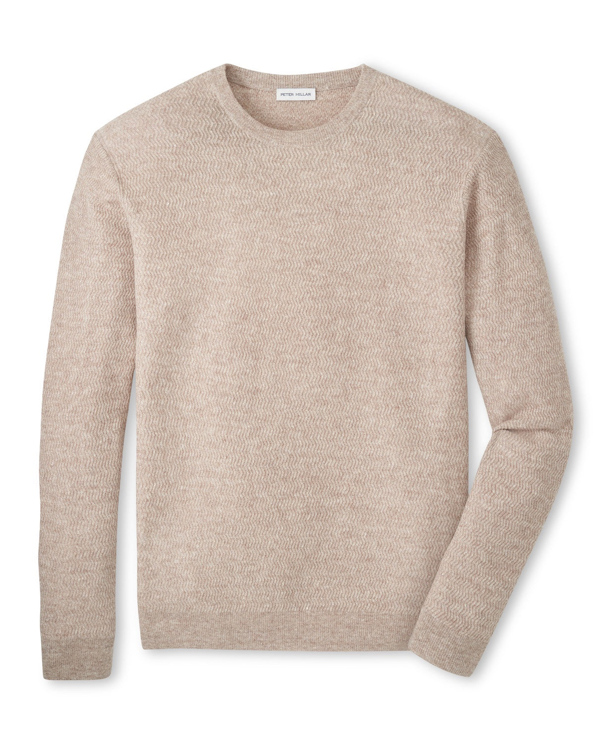 Peter Millar Crosswinds Textured Crewneck Sweater in Poplar Brown