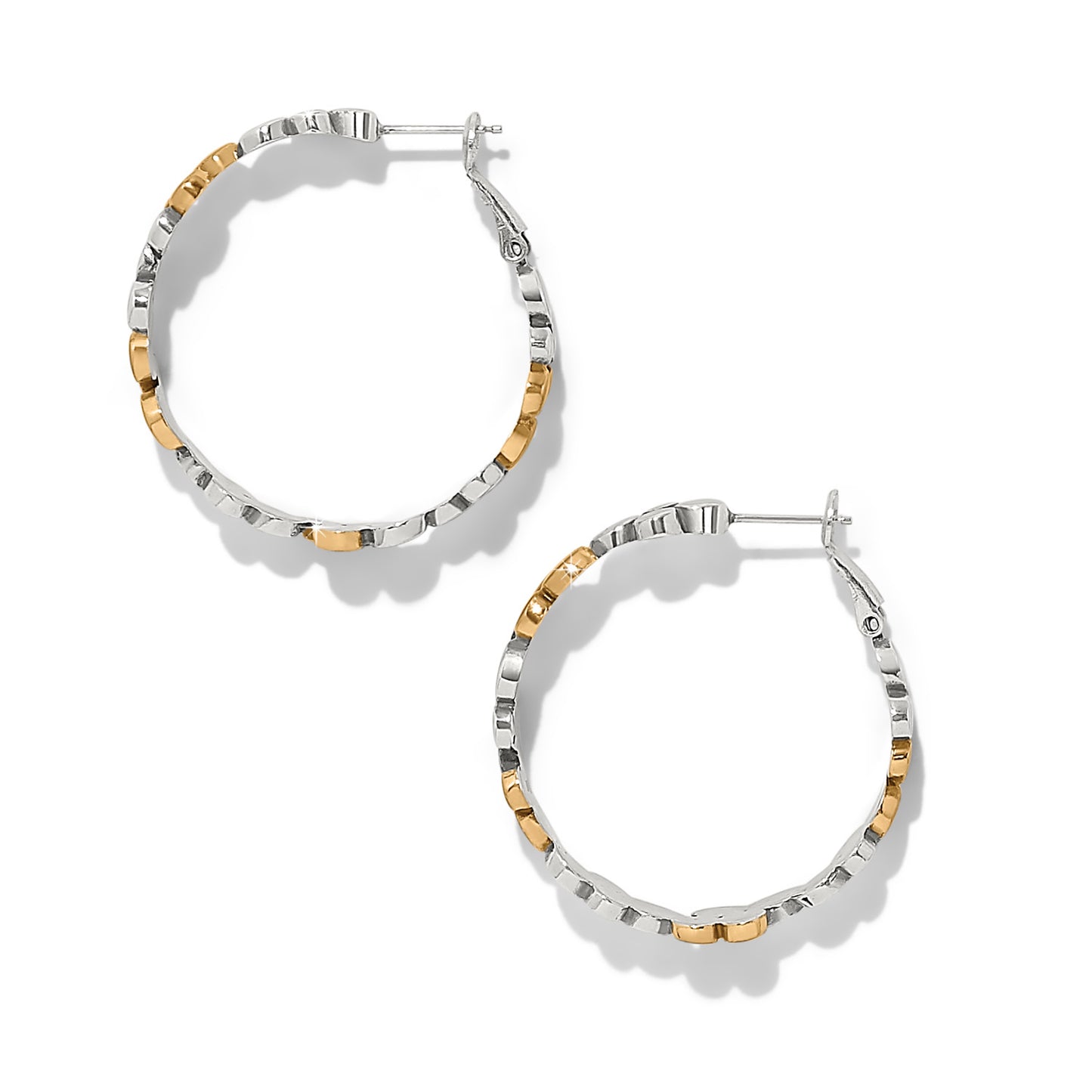 Womens Brighton Pebble Edge Large Hoop Earrings