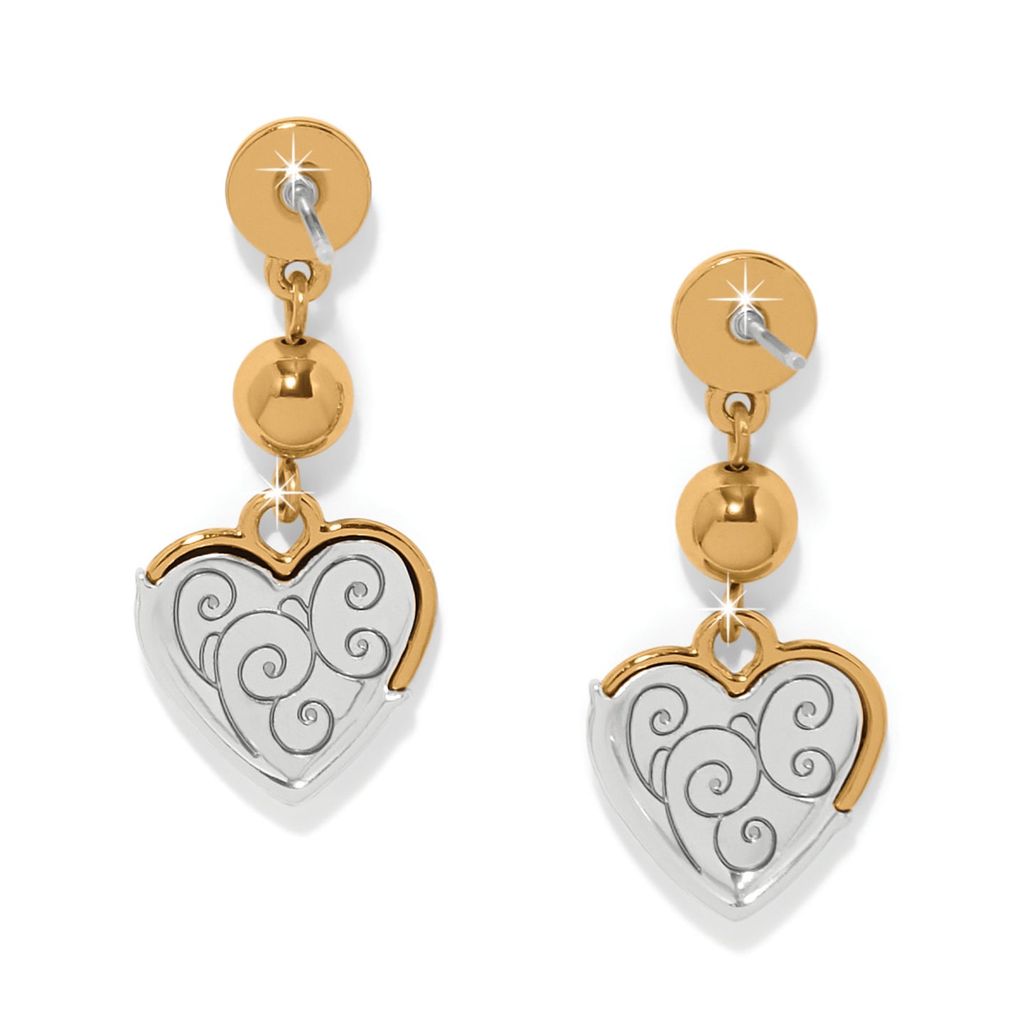 Womens Brighton Meridian Petite Heart Wave Post Earrings in Gold