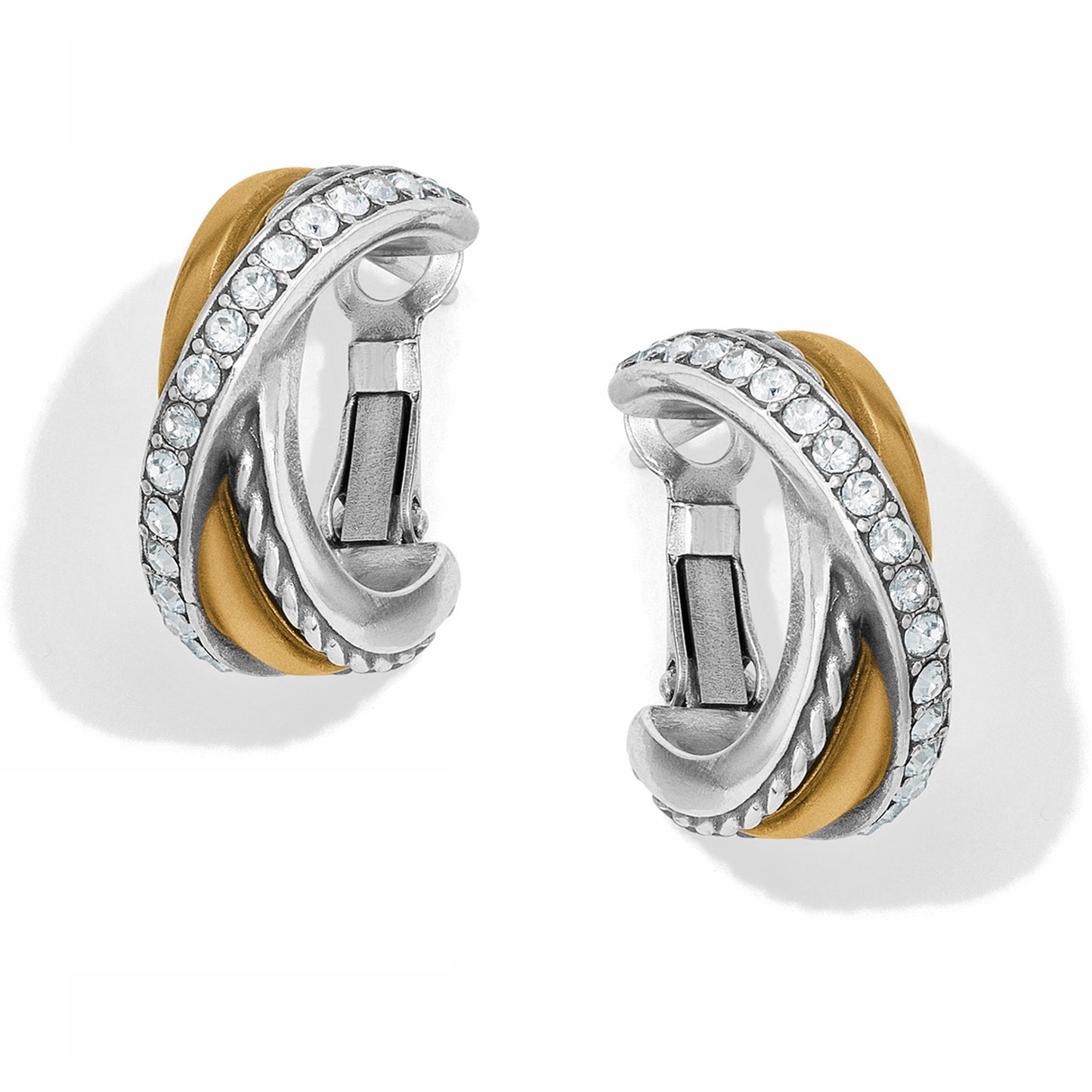 Womens Brighton Neptune's Rings Post Hoop Earrings Silver-Gold