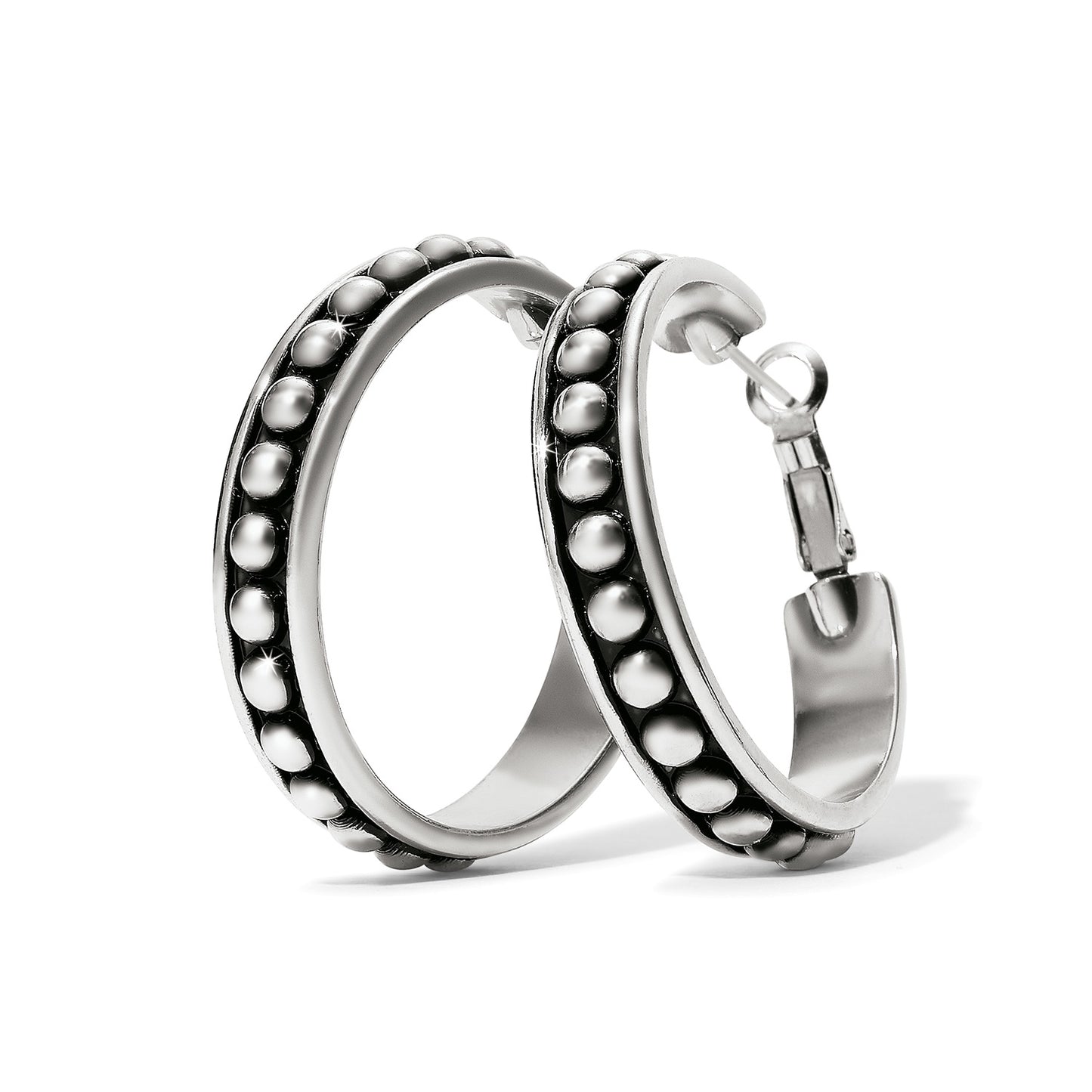Womens Brighton Pretty Tough Stud Large Leverback Hoop Earrings