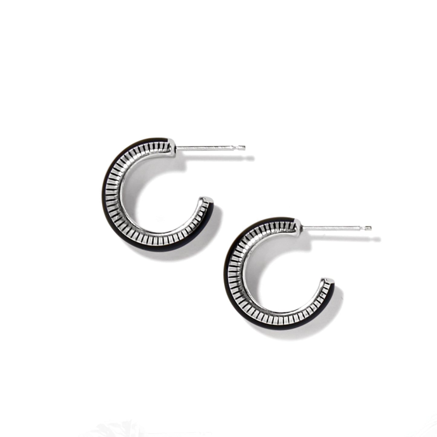 Womens Brighton Interlok Noir Small Hoop Earrings