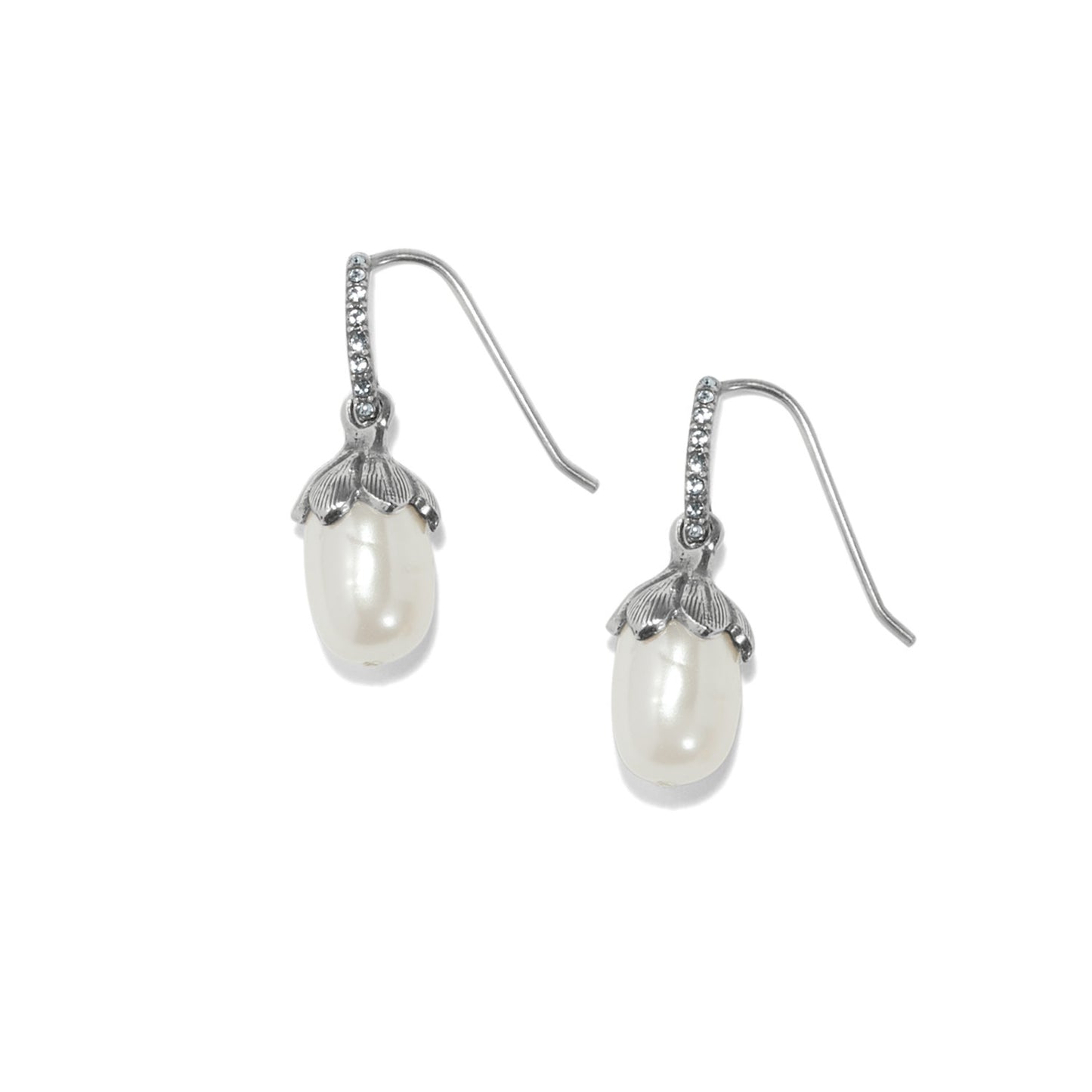 Womens Brighton Everbloom Pearl Drop Earrings in Silver-Pearl