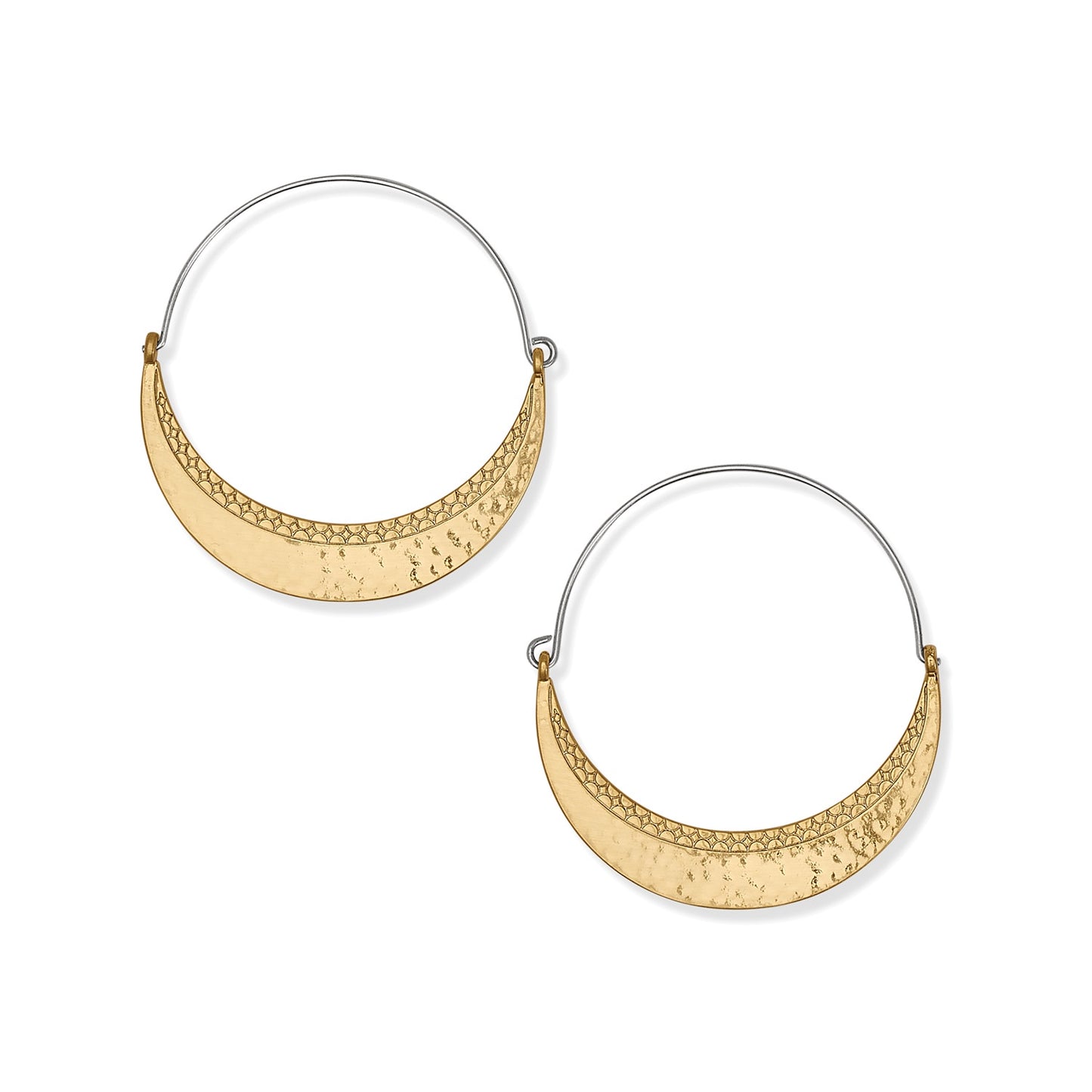 Womens Brighton Palm Canyon Large Hoop Earrings in Gold