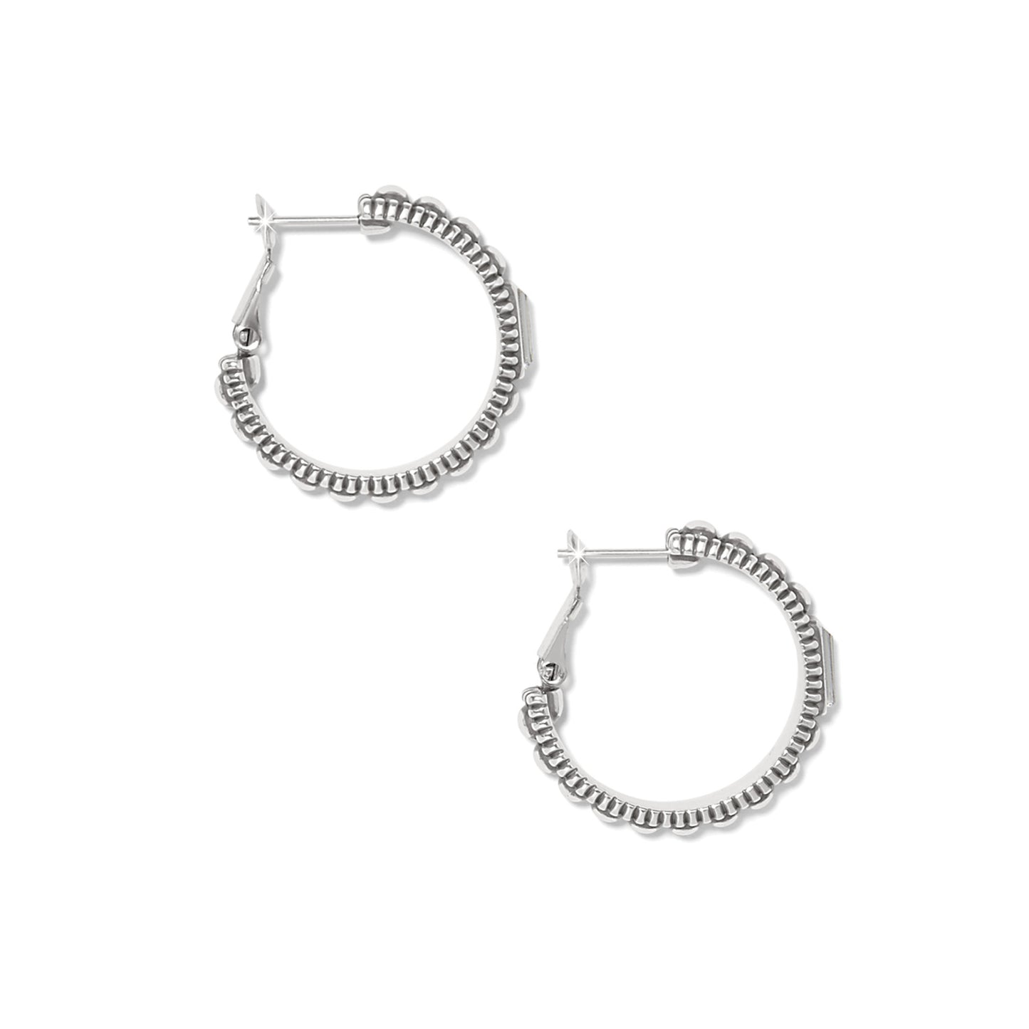 Womens Brighton Pretty Tough Gem Hoop Earrings in Silver
