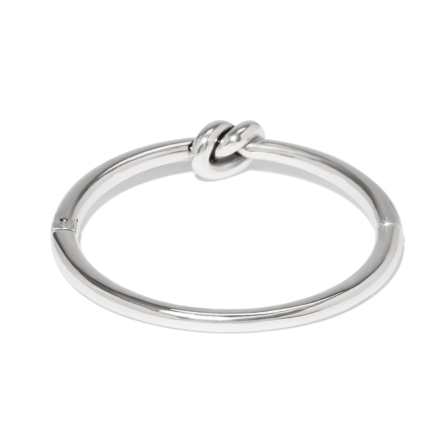 Womens Brighton Interlok Single Knot Hinged Bangle in Silver