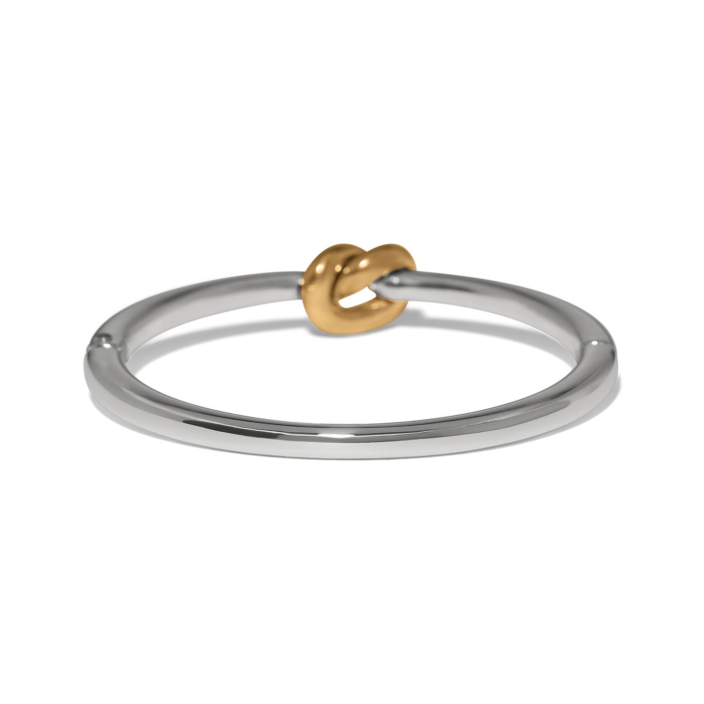 Womens Brighton Two-Tone Interlok Single Knot Hinged Bangle