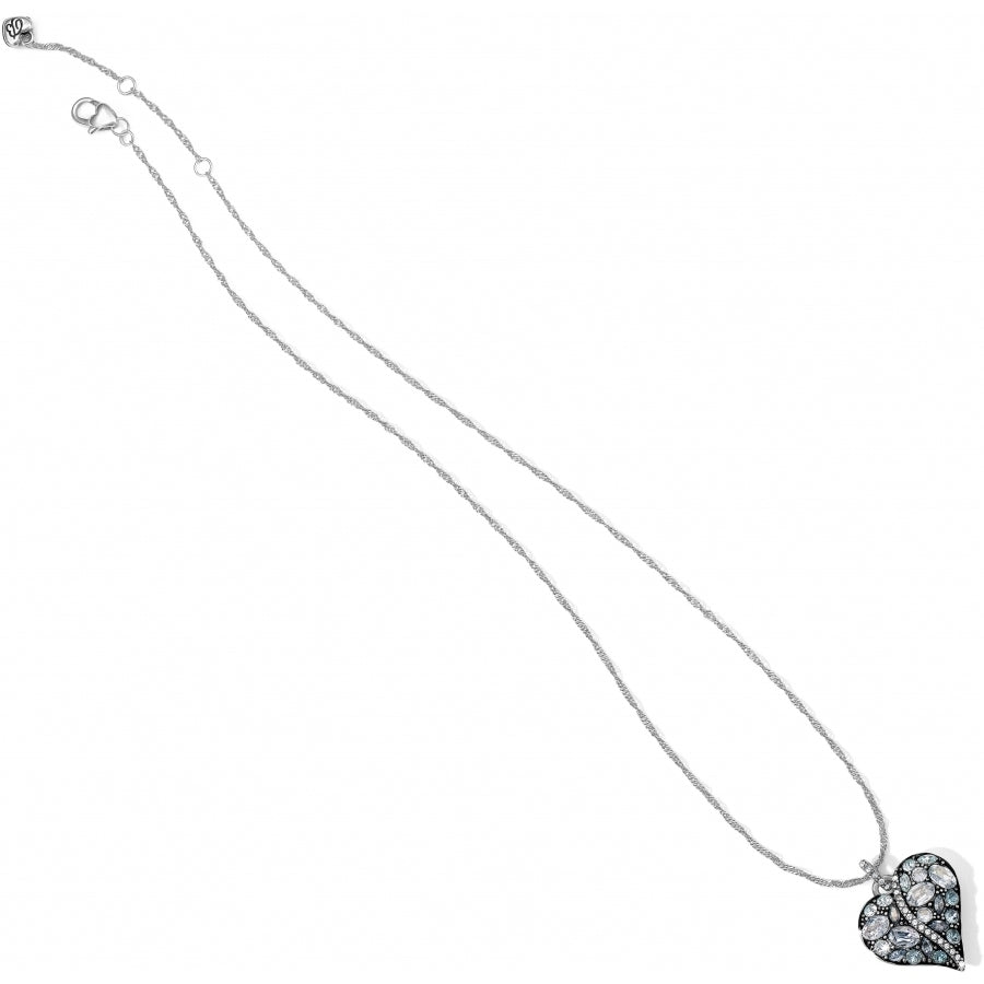 Womens Brighton Trust Your Journey Heart Necklace in Silver-Sky