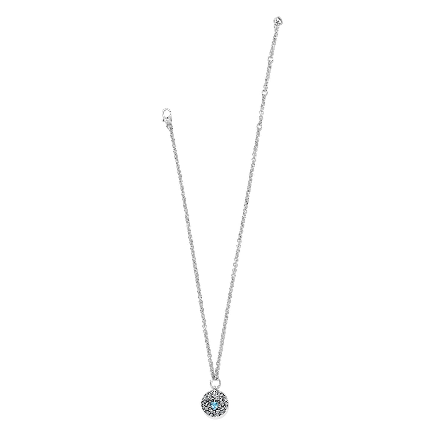 Womens Brighton Mystery Of Love Heart Necklace Silver-Aqua