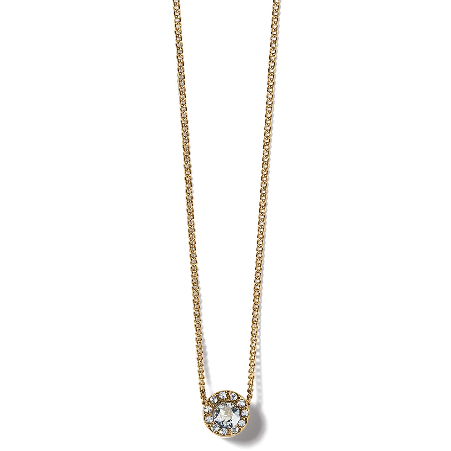 Womens Brighton Illumina Solitaire Necklace in Gold