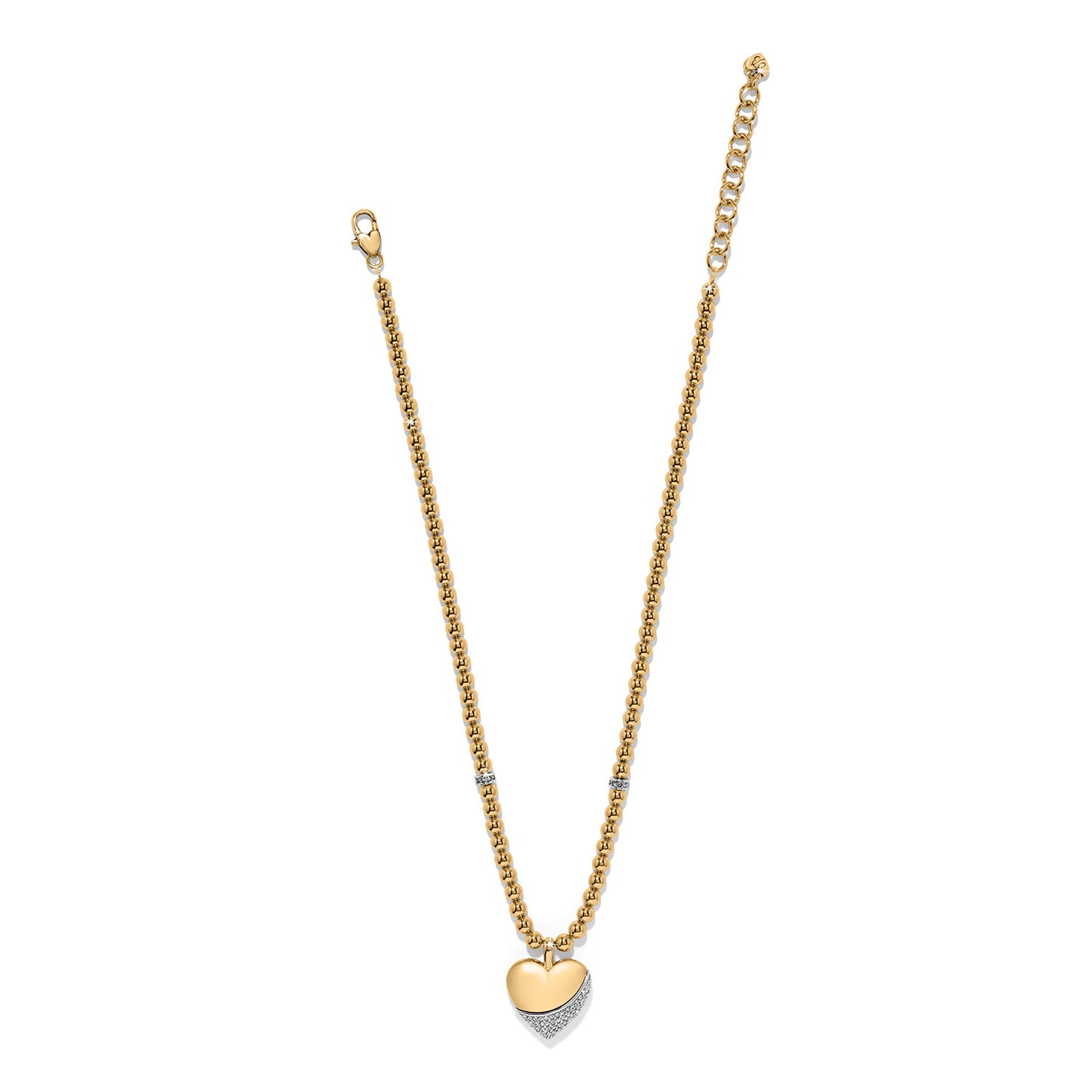 Womens Brighton Meridian Petite Wave Heart Necklace in Gold