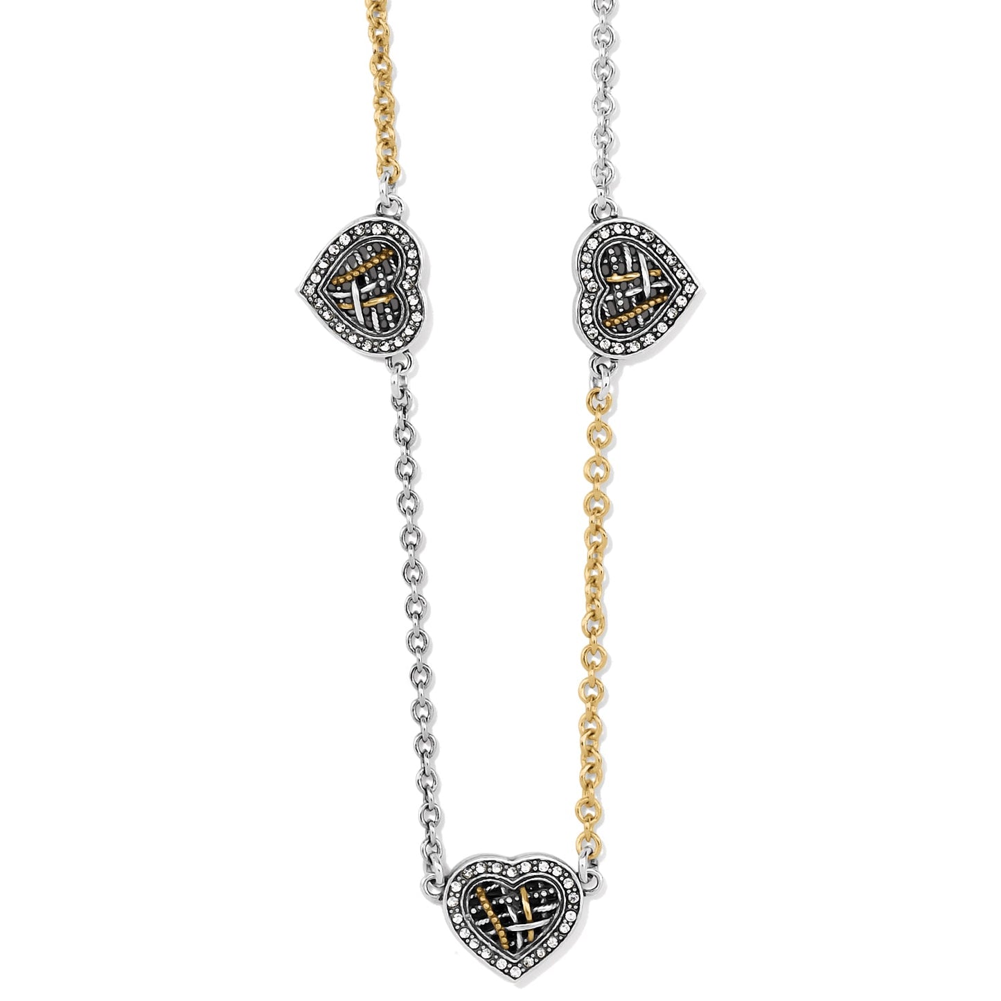 Womens Brighton Neptune's Rings Woven Heart Station Necklace