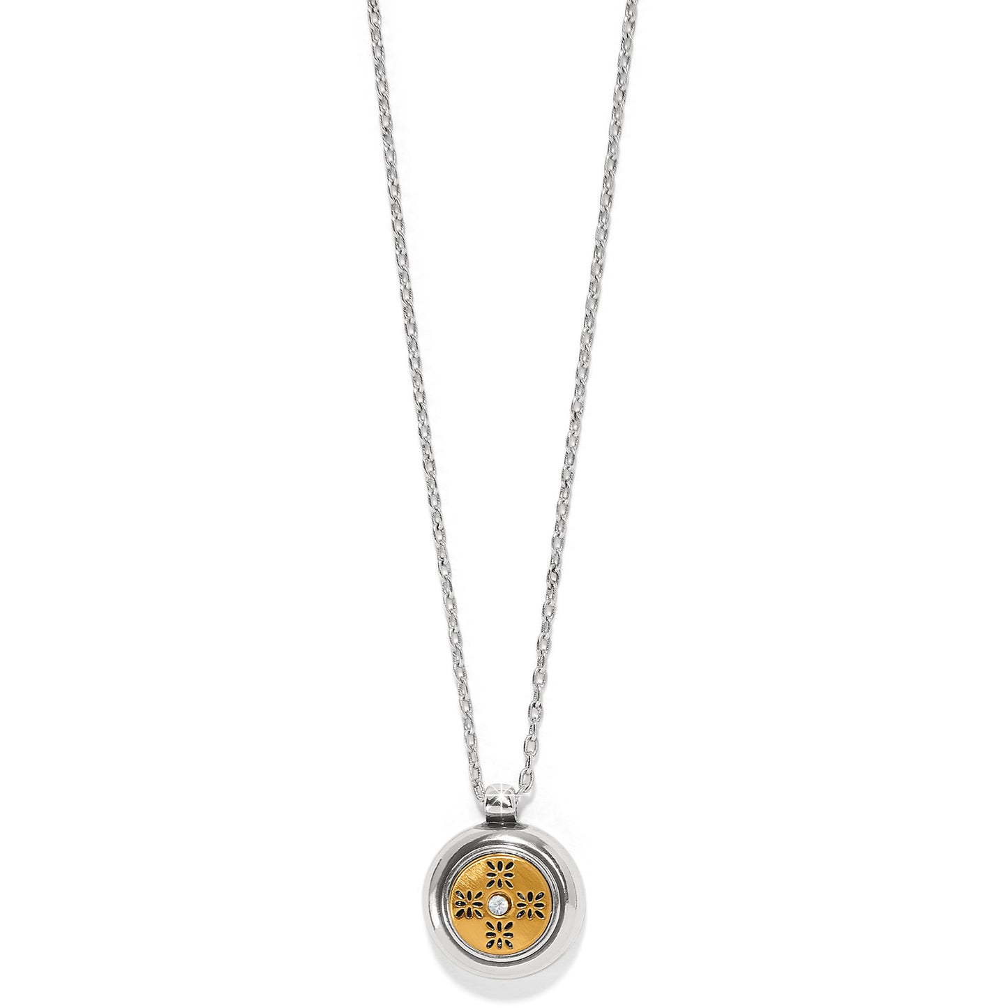 Womens Brighton Mosaic Round Two Tone Mini Necklace