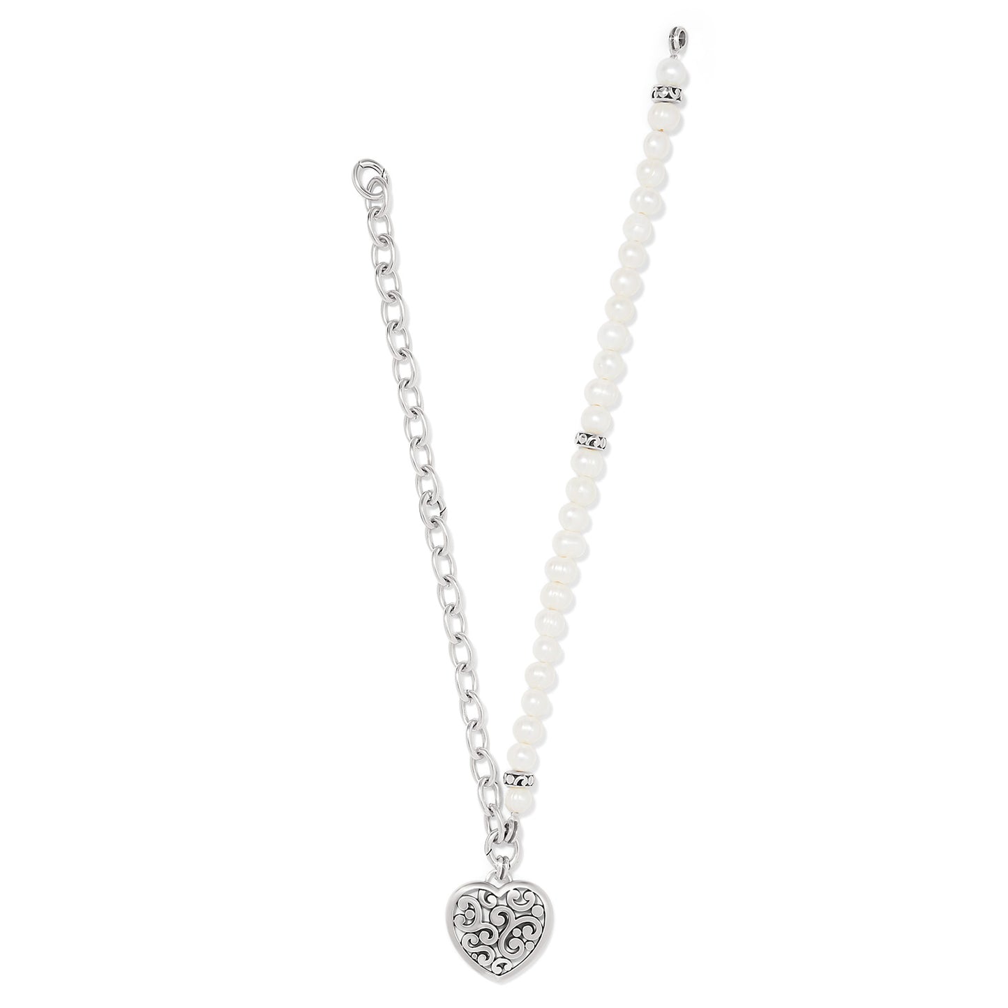 Womens Brighton Contempo Heart Pearl Charm Necklace
