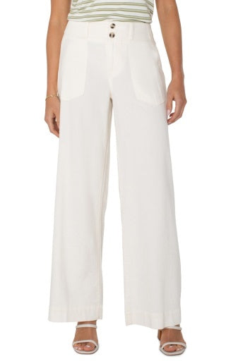 Womens Liverpool Hannah Flare Pant in Whipped Cream