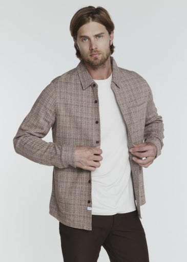7 Diamonds Mens Cotton Knit Shirt in Tan