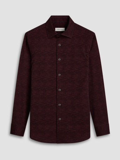 Bugatchi James Plaid OoohCotton Sport Shirt in Cabernet