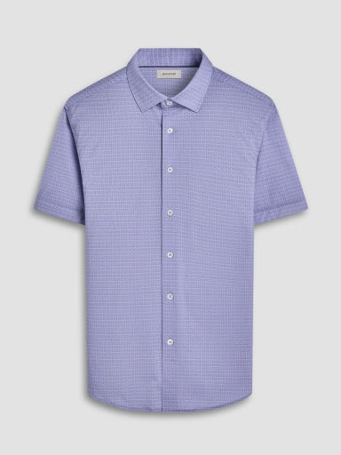 Bugatchi Miles Abstract OoohCotton® Short-Sleeve Sport Shirt in Lilac
