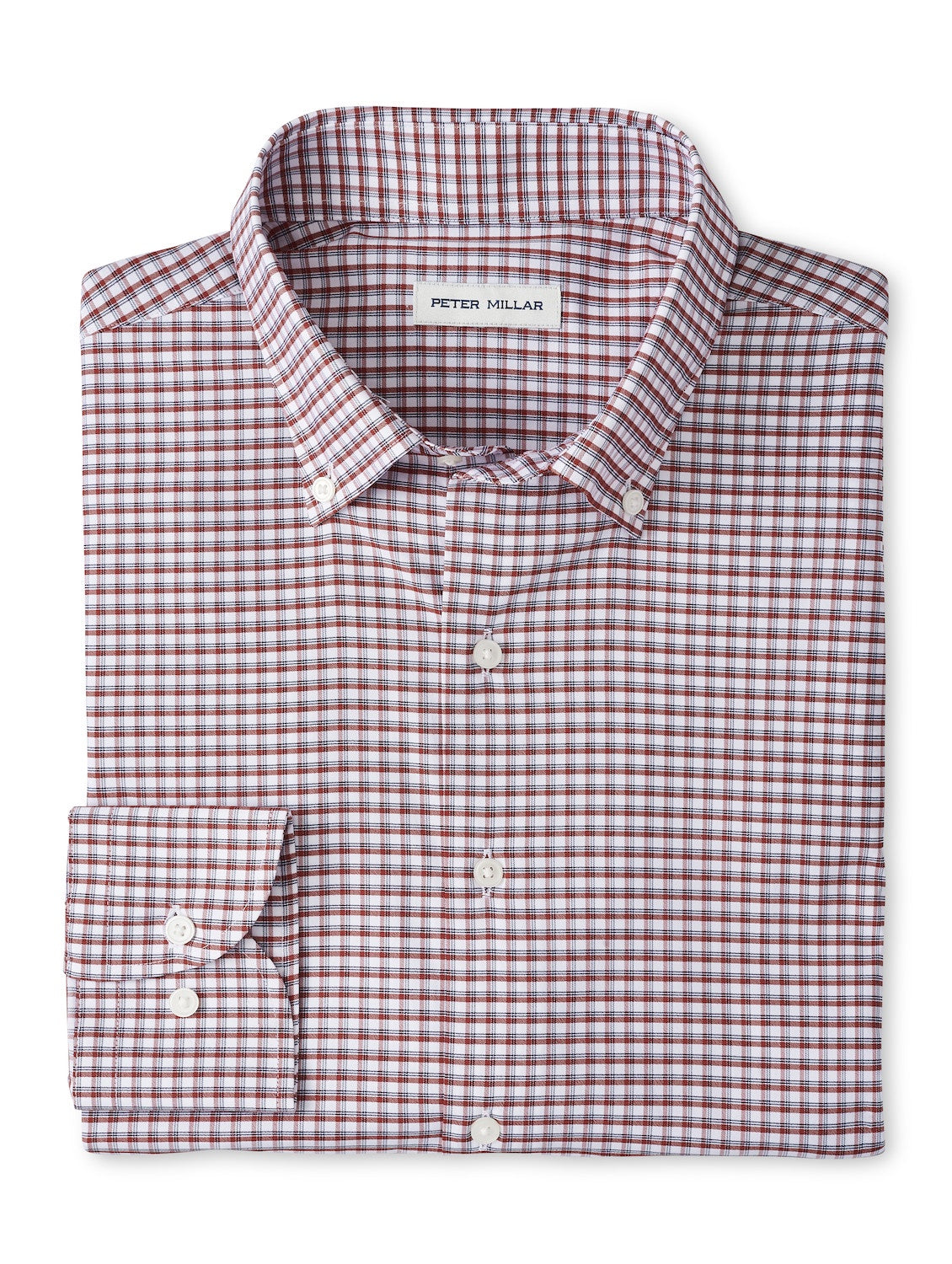 Peter Millar Cashiers Performance Twill Sport Shirt in Sparrow Red