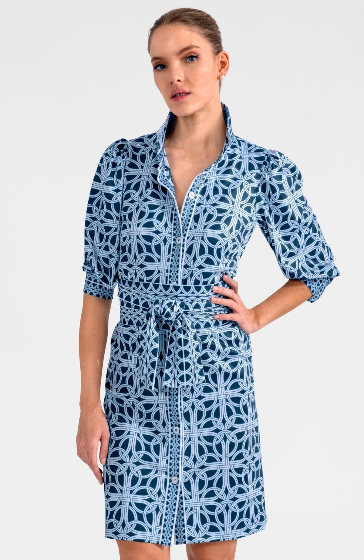 Womens Gretchen Scott Swagger Dress - Ring Toss in Navy