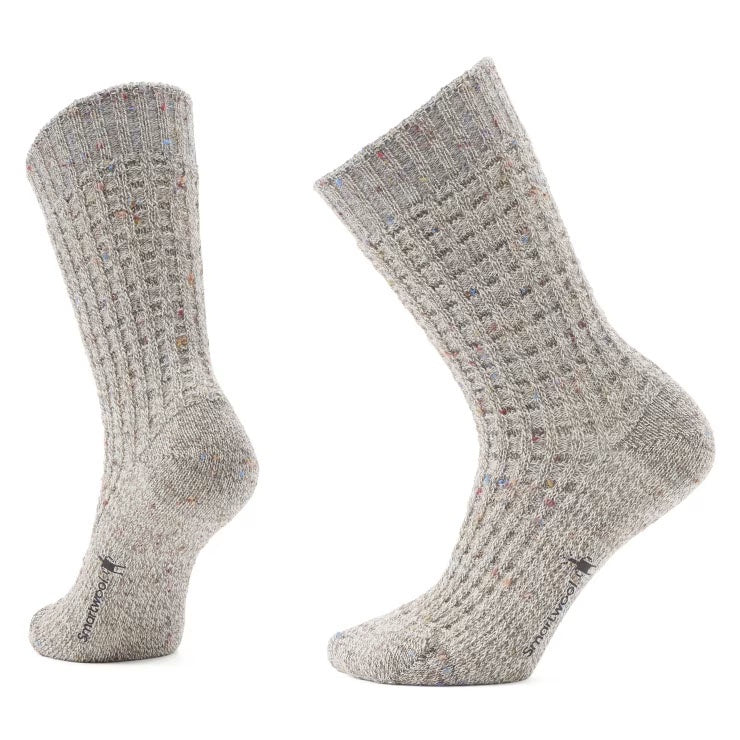 Smartwool Mens Everyday Waffle Press Crew Socks in Taupe