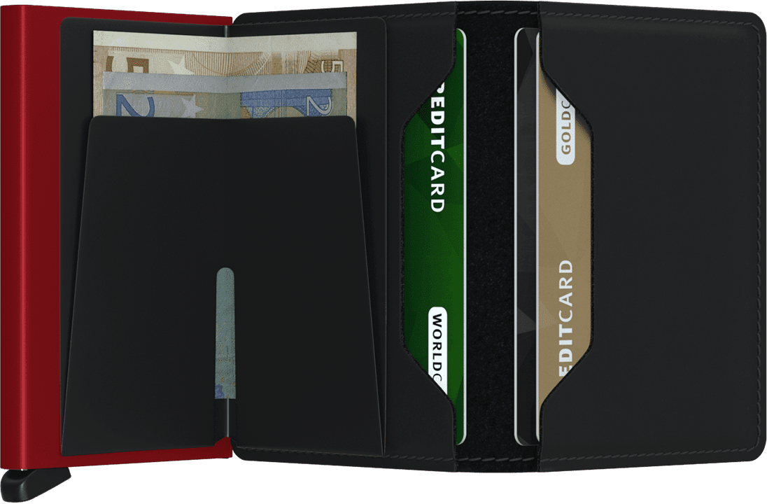 Secrid Slim Wallet in Matte Black/Red